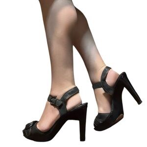 Coach Black Strappy Heels